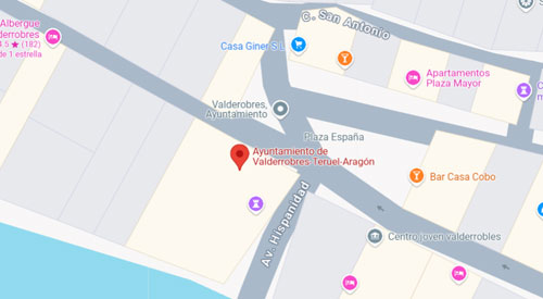 mapa Registro Civil-Juzgado de paz de Valderrobres, Teruel